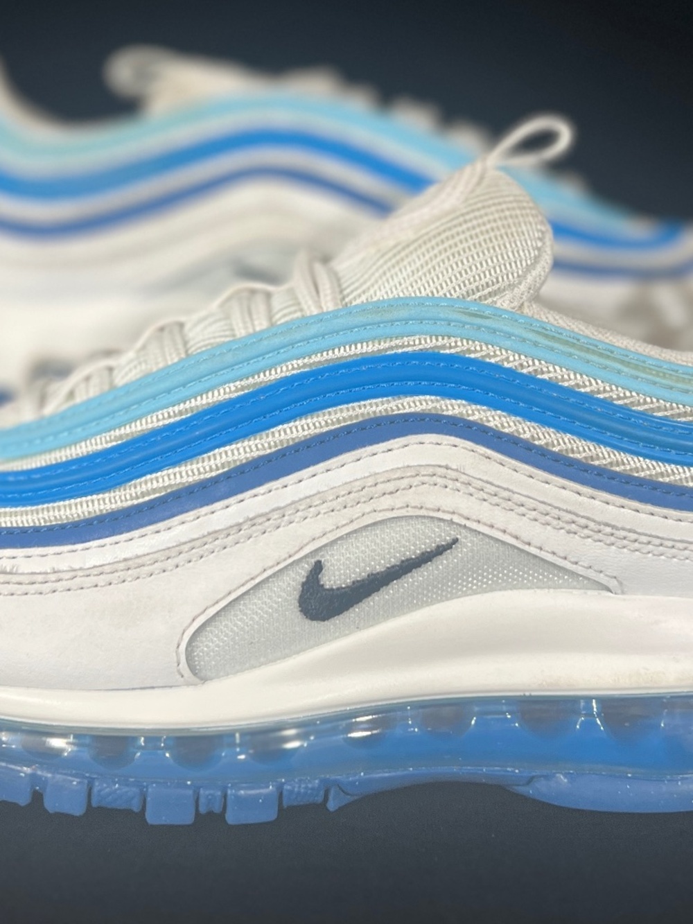 NIKE Air Max 97 GS Sneakers | Running Court Blue White 921522-120 | Youth 4